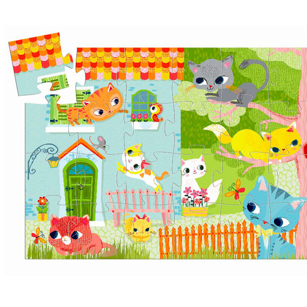 Djeco silhouettepuslespill, Katt - 24 brikker