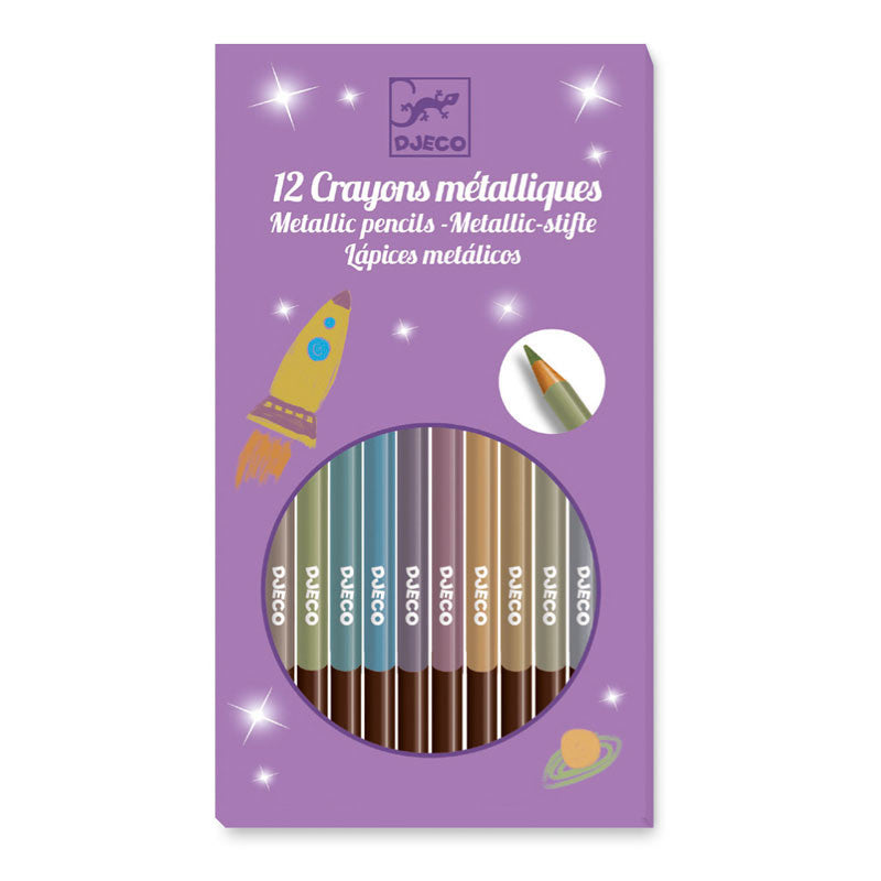Djeco fargeblyanter, 8 stk - metallic