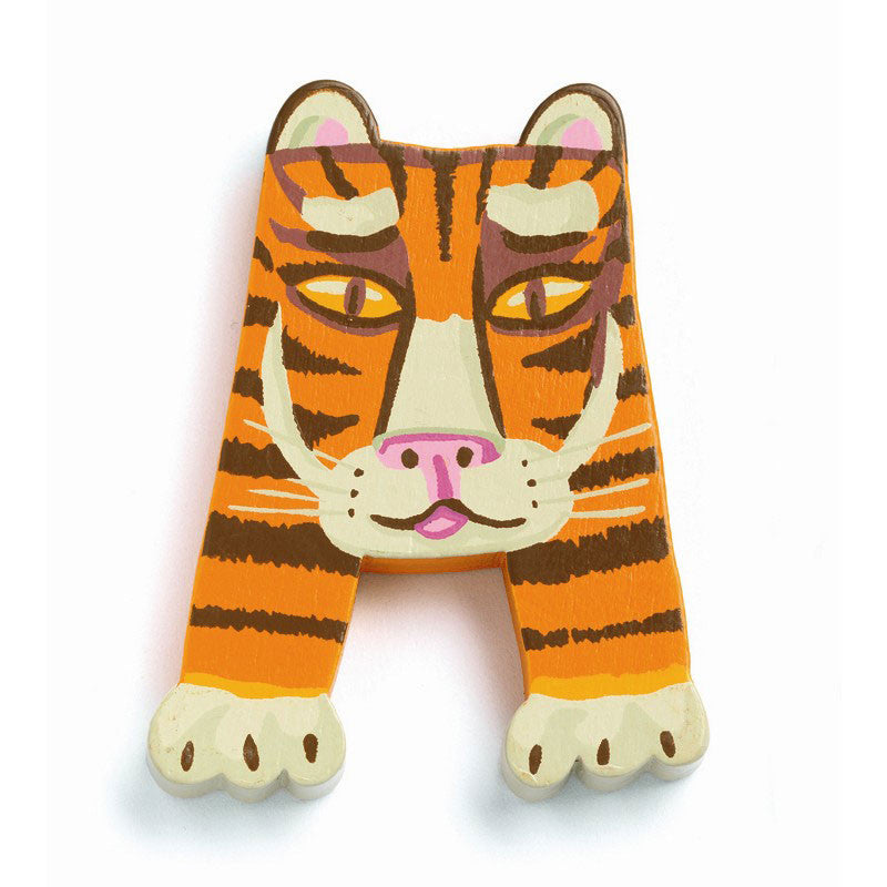 Djeco dyrebogstav A, orange tiger med sorte striber