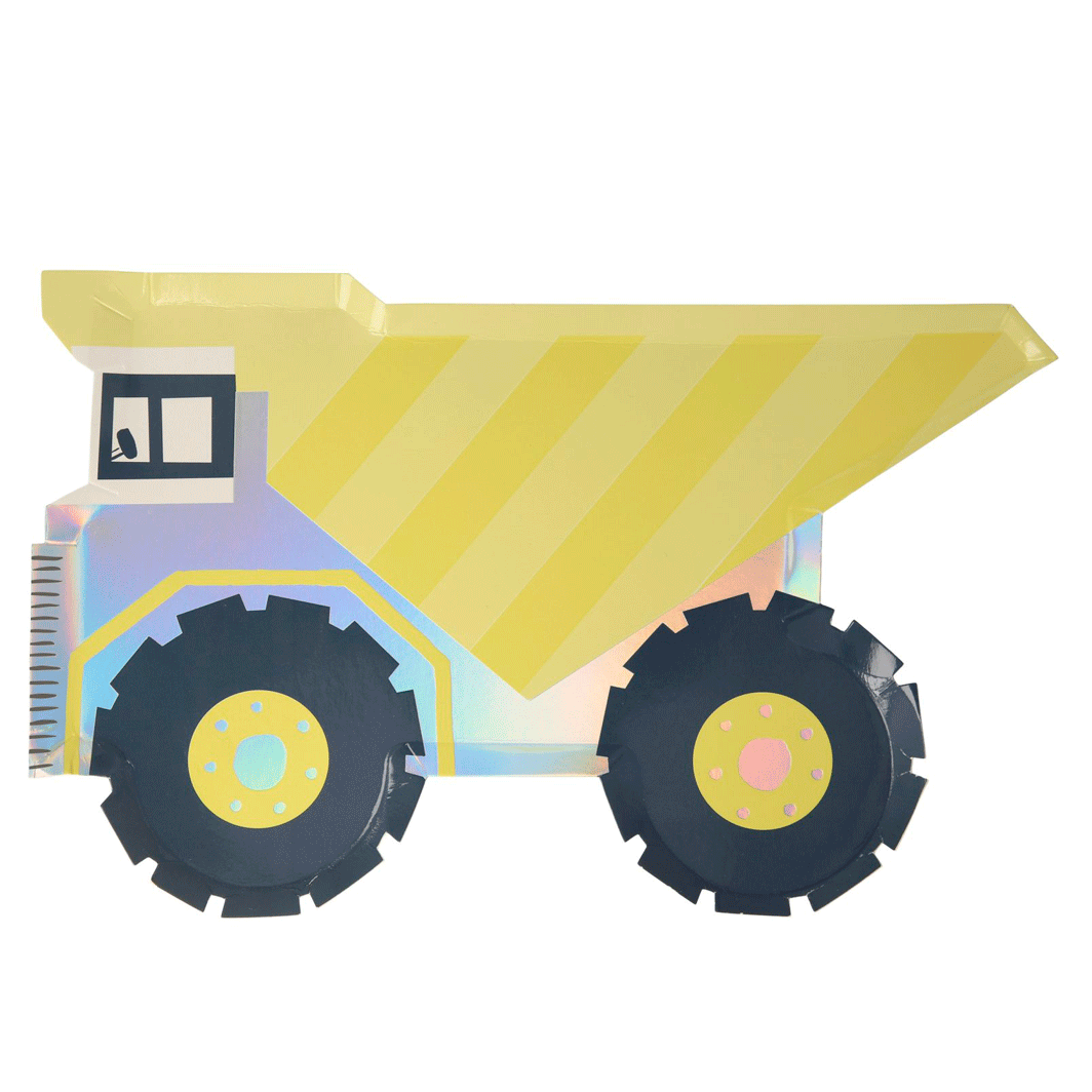 Meri Meri papptallerken, Dumper truck - 8 stk.