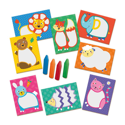 SES Creative Mit første kreative sett, Farvekridt og dyrekort - Fra 1-4 år