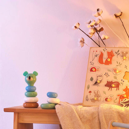 Vilac Knoppuslespill 12 biter, Skogens Dyr