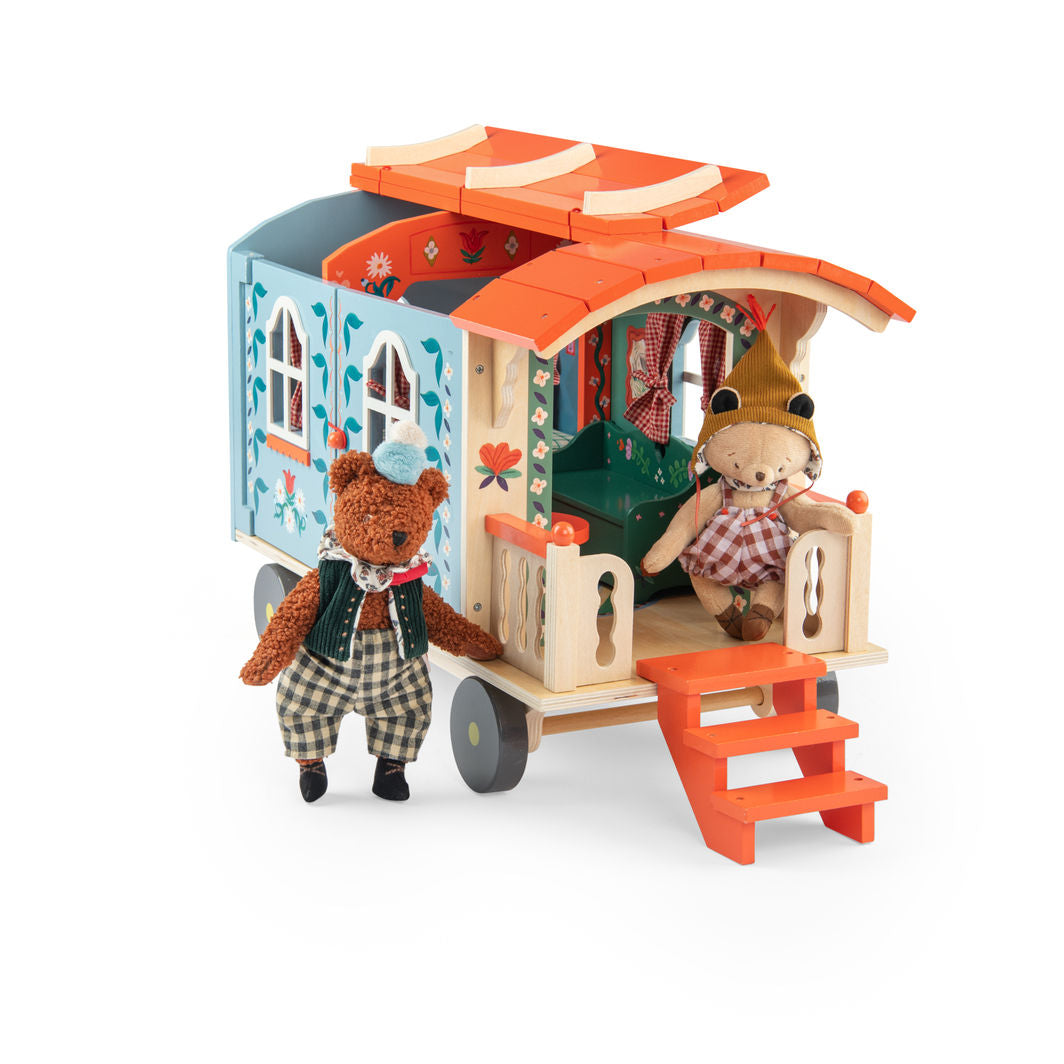 Moulin Roty Campingvogn med møbler, Les Minouchkas