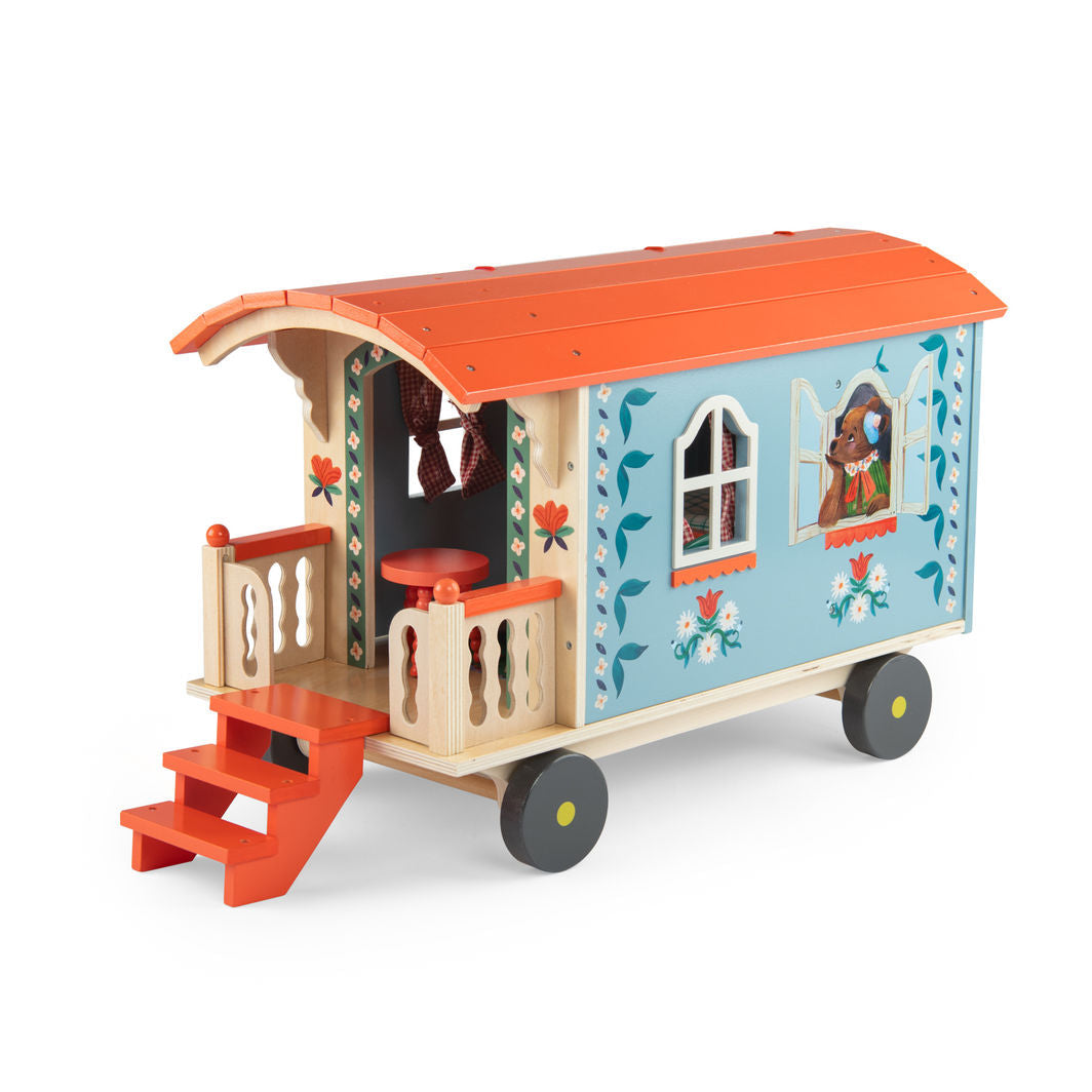 Moulin Roty Campingvogn med møbler, Les Minouchkas