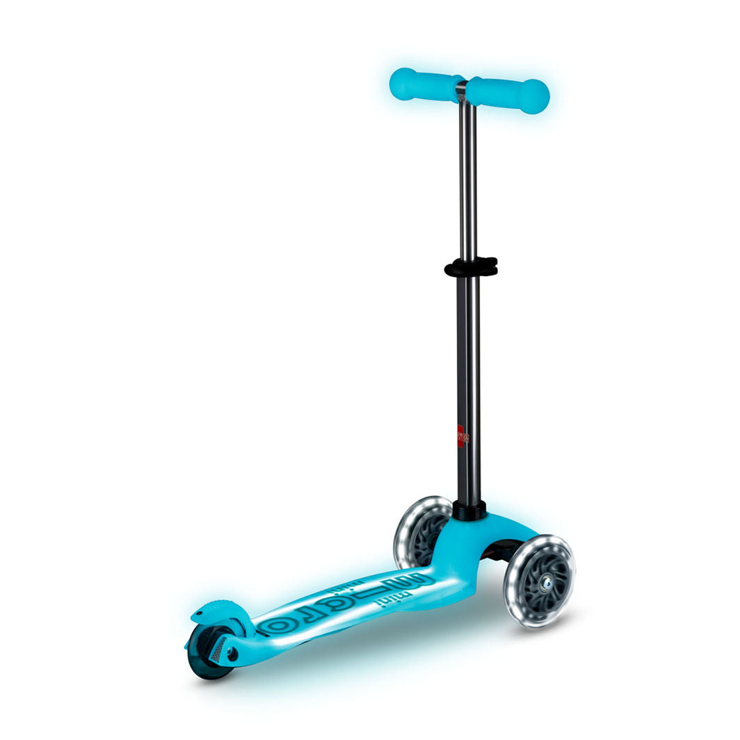 Micro Sparkesykkel, Mini Deluxe Glow LED Plus - Glacier Aqua