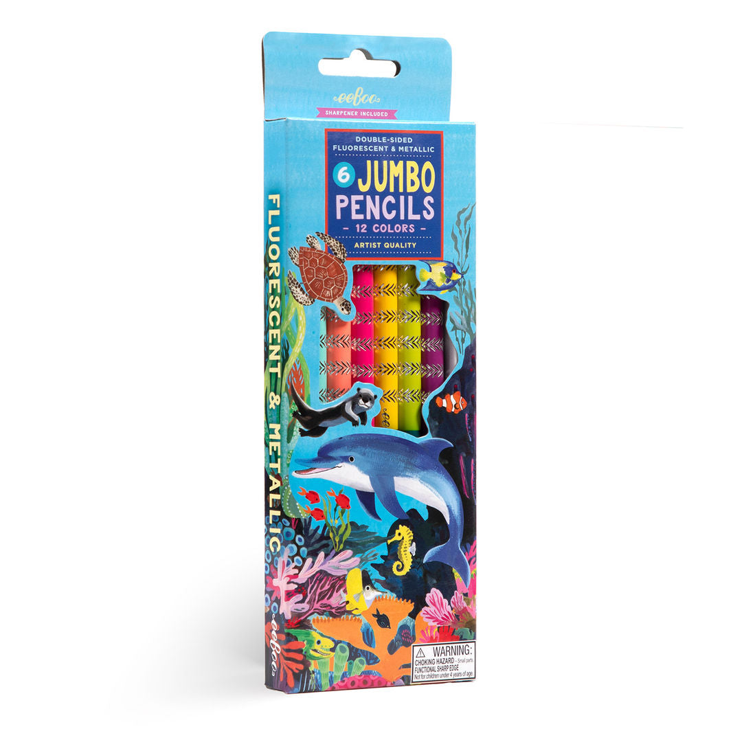 eeBoo - 6 jumbo fargeblyanter - Sea Life Spesial