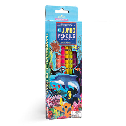 eeBoo - 6 jumbo fargeblyanter - Sea Life Spesial