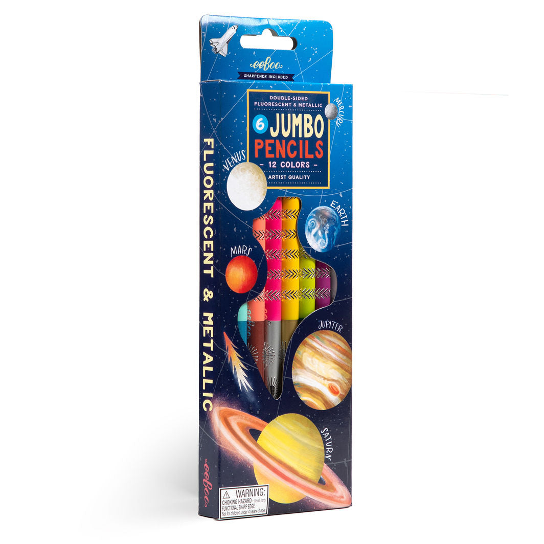 eeBoo - 6 jumbo farveblyanter - Our Planets Special