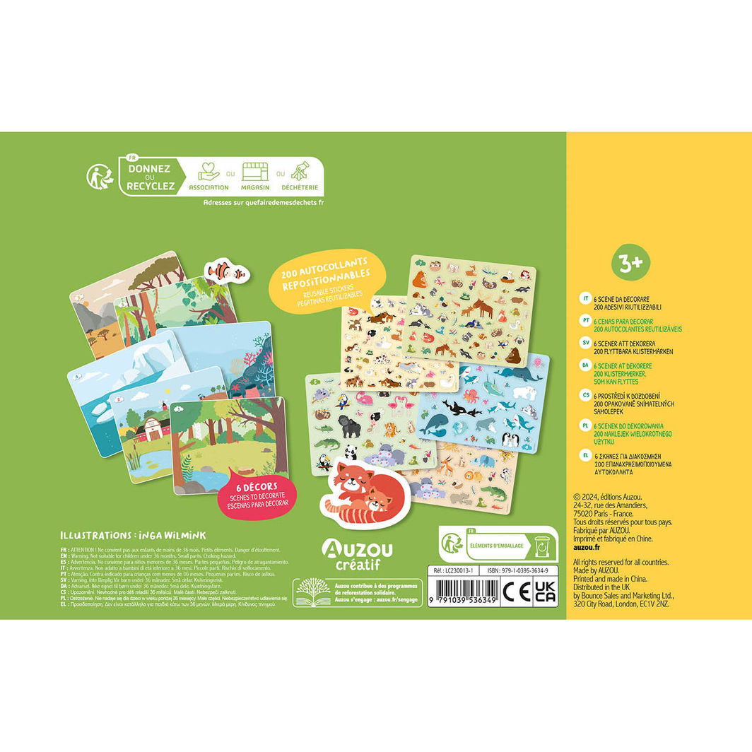 Auzou Klistremerker, Dyreunger 200 stk