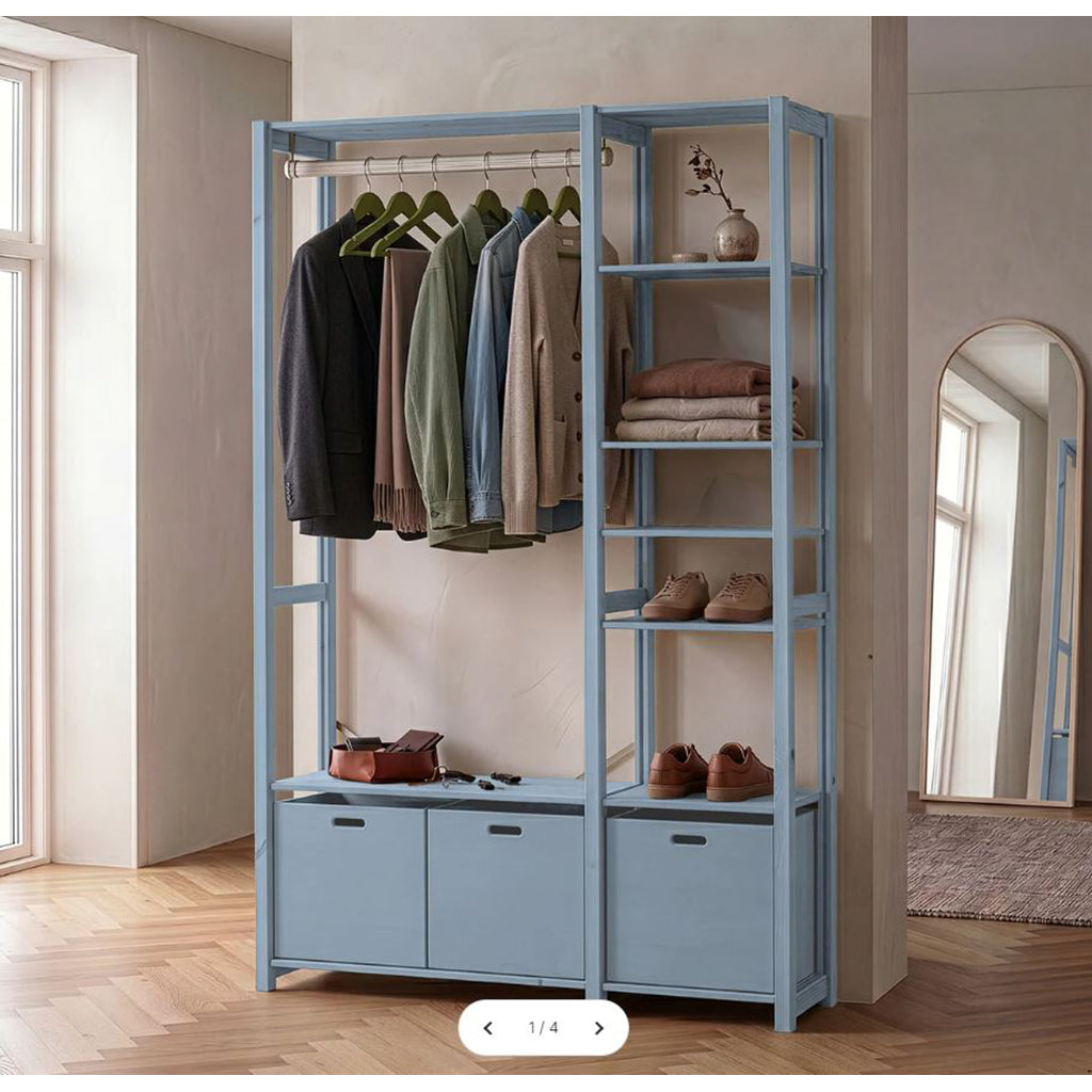 By Aulum Elsø reol med 3 oppbevaringskasser, Himalayan Blue