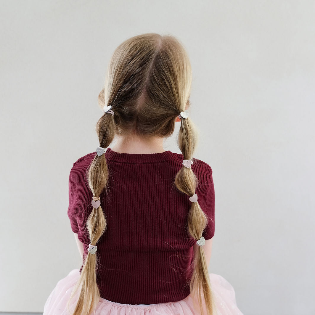 Mimi &amp; Lula - 8 hårelastikker - Mini Heart Shimmer Enchanted