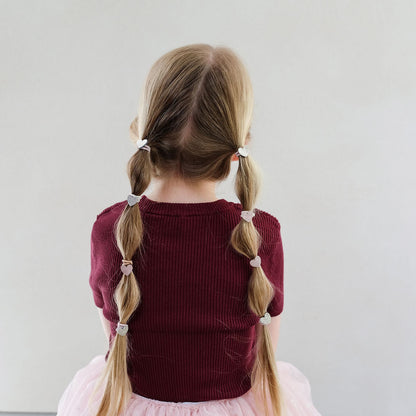 Mimi &amp; Lula - 8 hårelastikker - Mini Heart Shimmer Enchanted