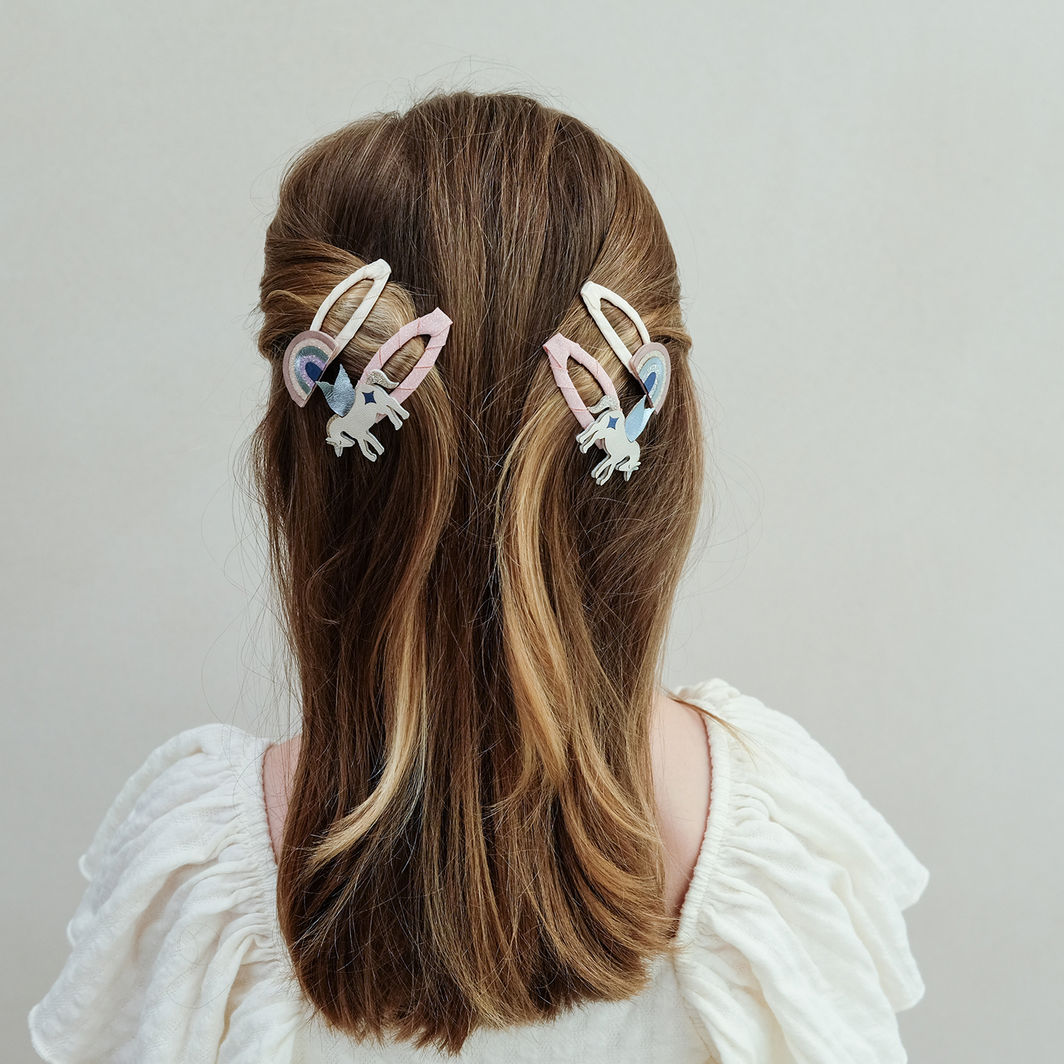 Mimi &amp; Lula - 4 hårspenner - Winged Unicorn Celeste