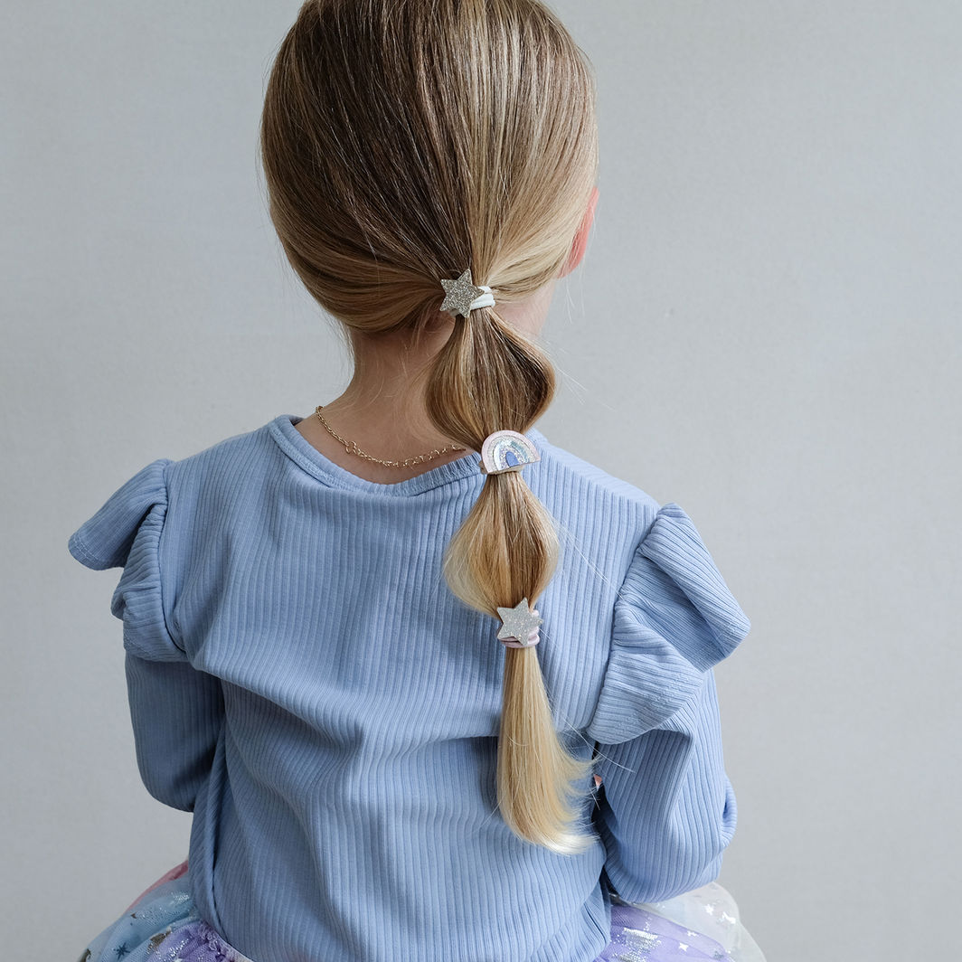 Mimi &amp; Lula Hårpynt, 6 hårelastikker – Rainbow &amp; Star Celeste