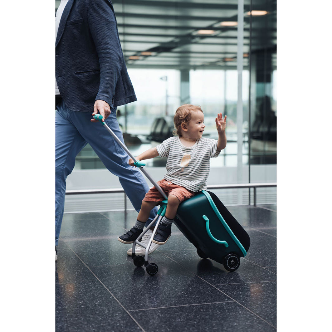 Micro Trolley Eazy Ride-On, Koffert barn kan sitte på - Forest Green