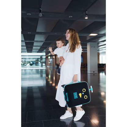 Micro Trolley Eazy Ride-On, Koffert barn kan sitte på - Forest Green