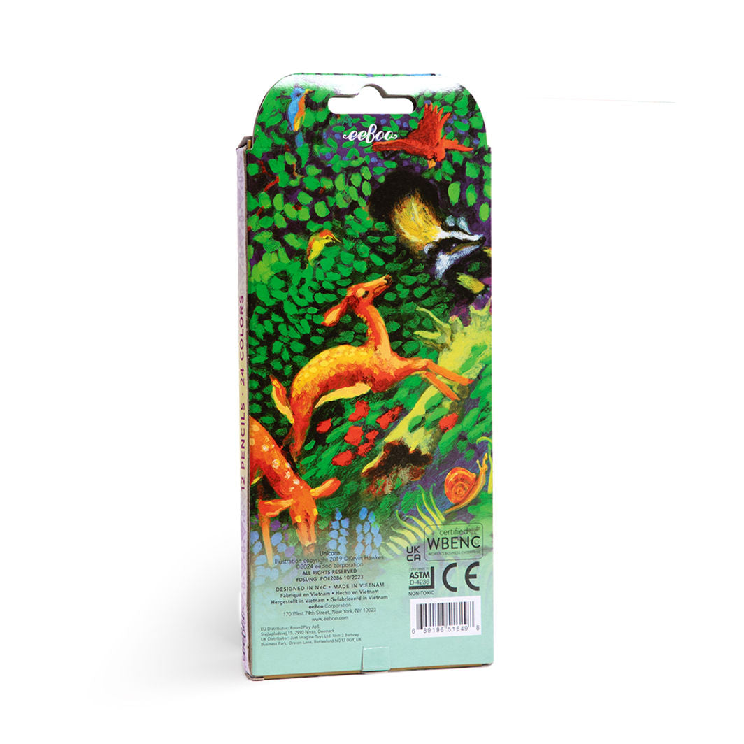 eeBoo 12 doble fargeblyanter, Neon Metallic - Enhjørning