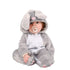 Den goda Fen dyrekostume, kanin jumpsuit, baby sidder med sut