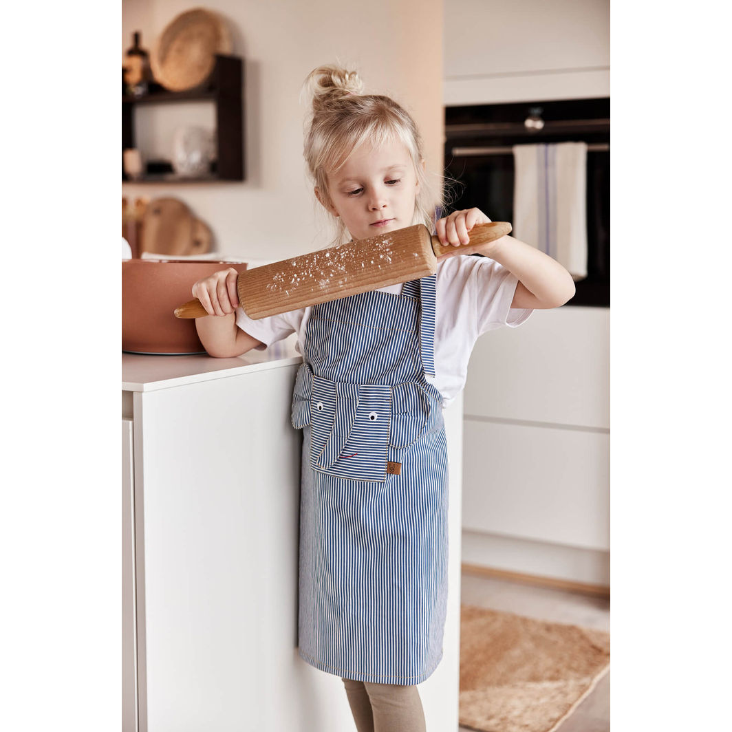 OYOY Forklæde for barn, Stribet Denim Elefant