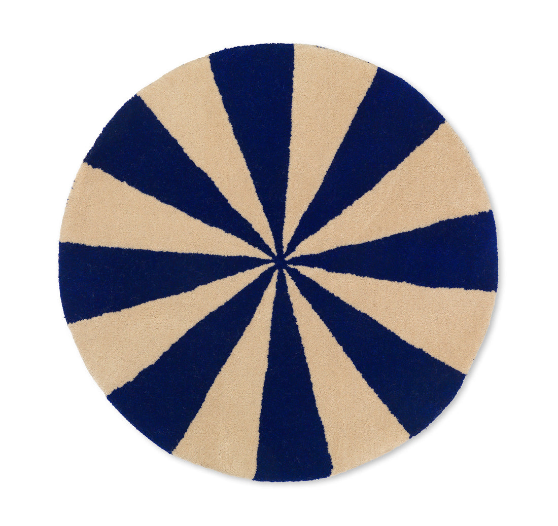ferm Living gulvteppe, rundt - Arch small, bright blue/off-white