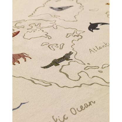 ferm Living veggoppheng/tekstilbilde, The World - off-white