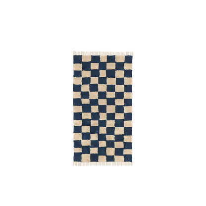 ferm Living gulvteppe, Mara Washable Rug, Deep blue/warm sand – 80 x 150 cm