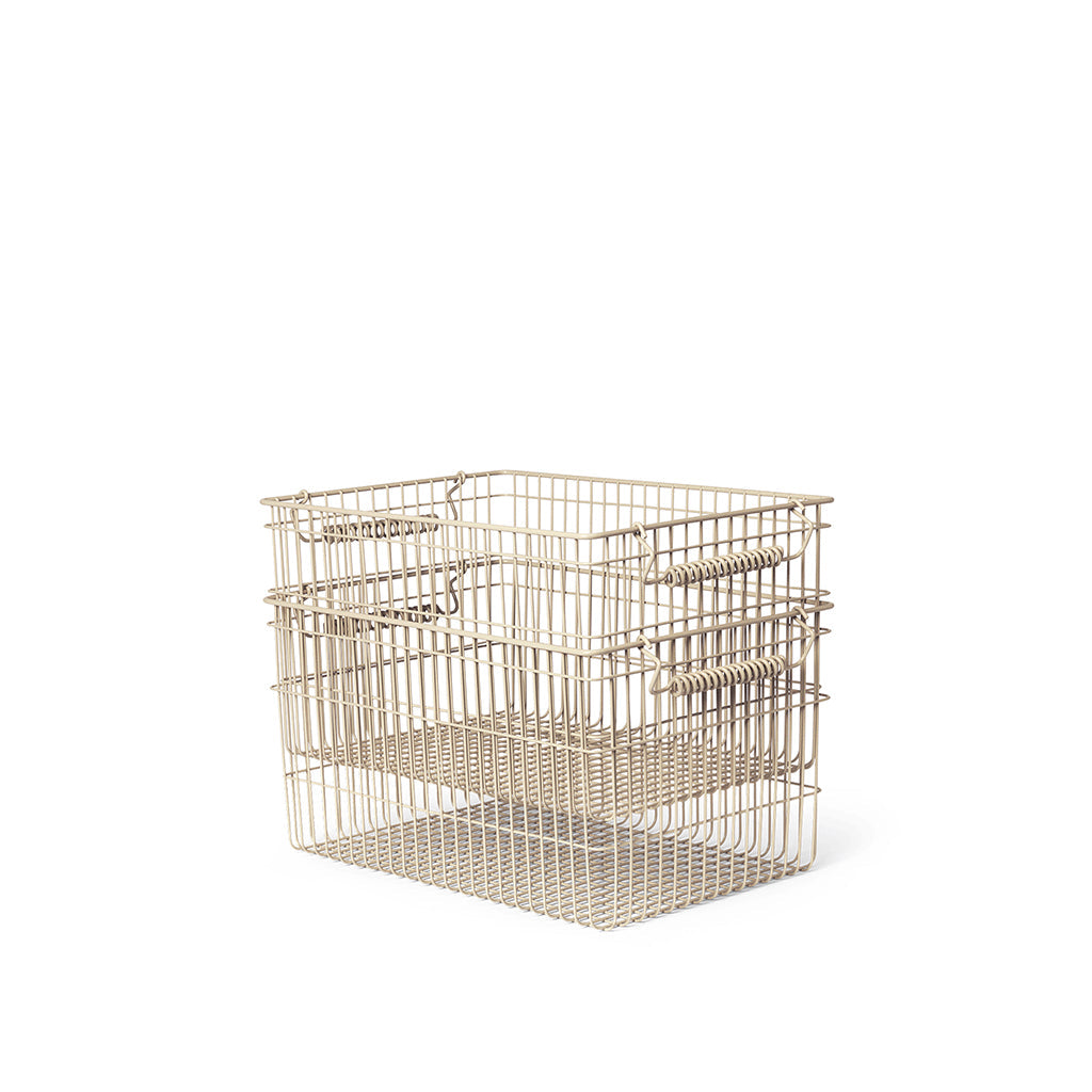 ferm Living trådkurv, Cala Stackable Baskets, Sett med 2 stk. - Cashmere