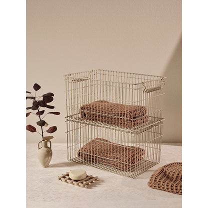 ferm Living trådkurv, Cala Stackable Baskets, Sett med 2 stk. - Poppy red