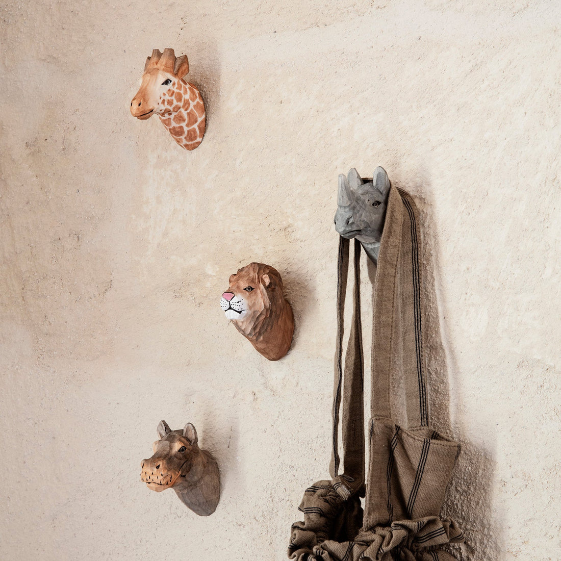 ferm Living håndlaget knagg, Wild life - Løve