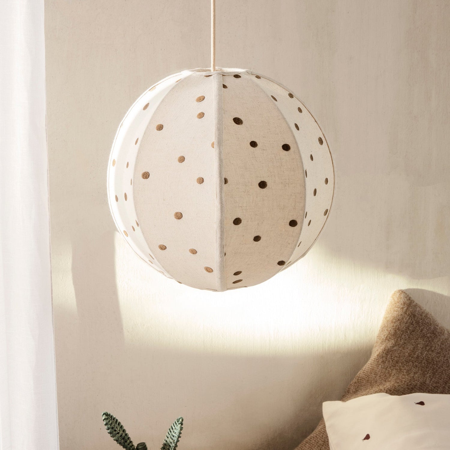 ferm Living lampeskjerm, Dot Embroidered Textile