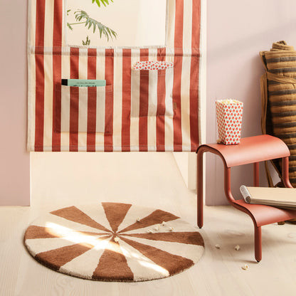 ferm Living gulvteppe, rundt - Arch small, dark brick/off-white