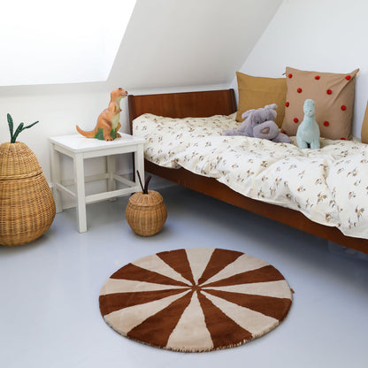 ferm Living gulvteppe, rundt - Arch small, dark brick/off-white