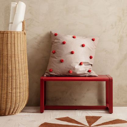 ferm Living pute, Dot Tuftet - Camel/red