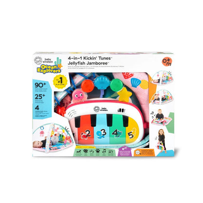 BABY Einstein 4-i-1 Kickin’ Tunes™ Jellyfish Jamboree™ aktivitetsteppe med lyd