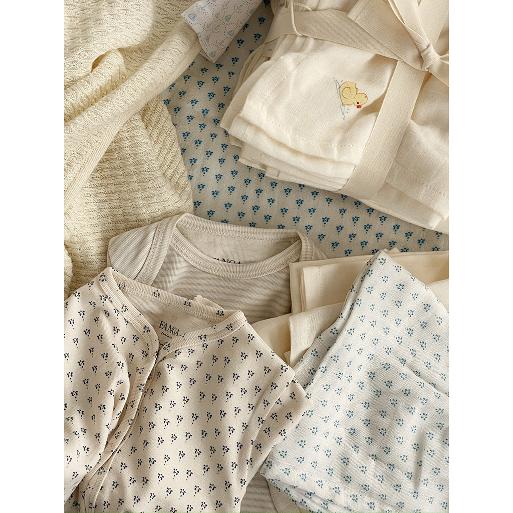 Fanga Fontana Bellini stofble, økologisk muslin, 3-pak – Punto blue