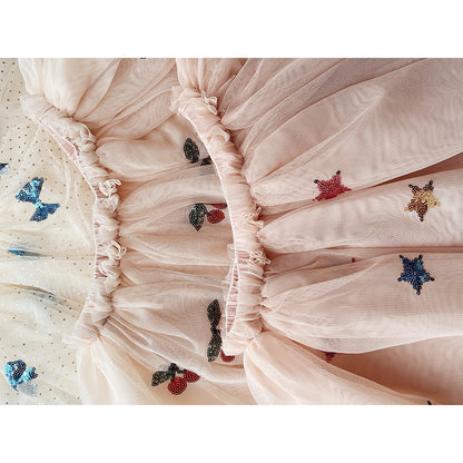 Konges Sløjd Yvonne skjørt, Ma grande cerise sequin - str. 18 mnd-6 år