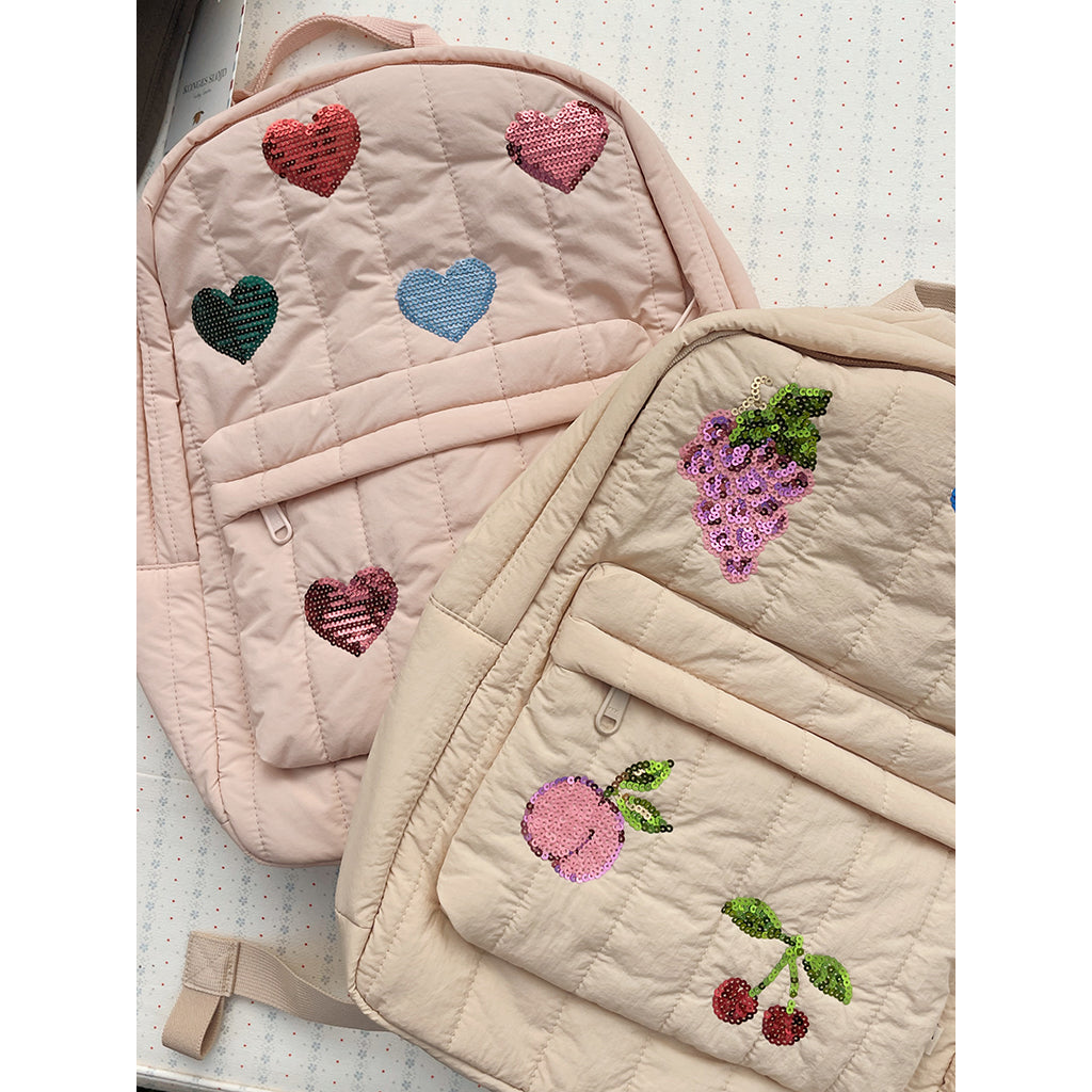 Konges Sløjd Juno Midi ryggsekk med paljettmotiver, Frappé