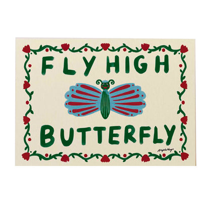 Nephthys Illustrated plakat, Fly High Butterfly - A4