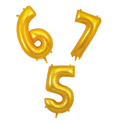 My Little Day, Gigantisk folieballong formet som tall, i gull - 0-9