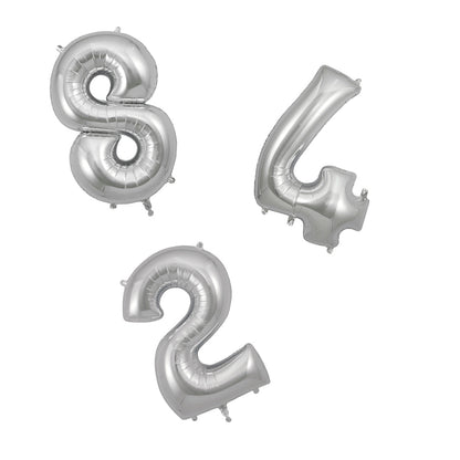 My Little Day, Gigantisk folieballong med tall, Sølv - 0-9