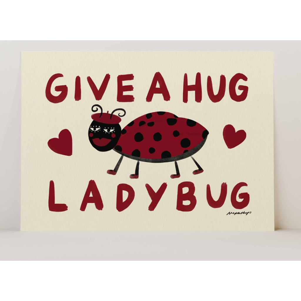 Nephthys Illustrated plakat, Give a Hug Ladybug - A4