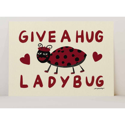 Nephthys Illustrated plakat, Give a Hug Ladybug - A4