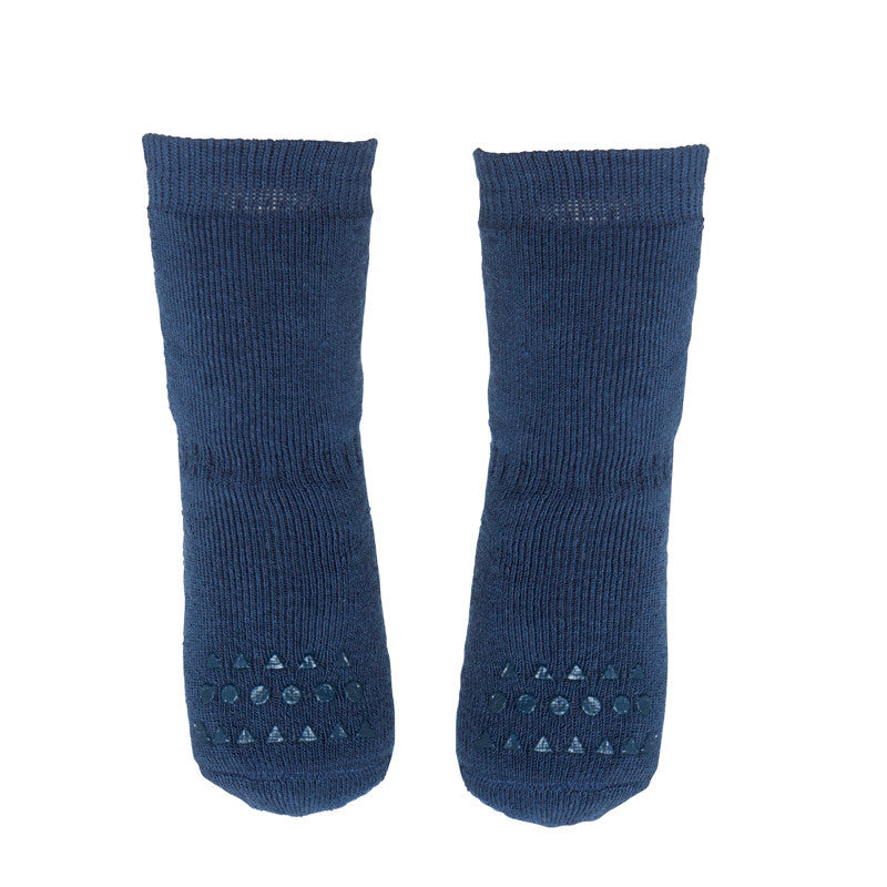 GoBabyGo sklisikre sokker m. gummiprikker, navy blue