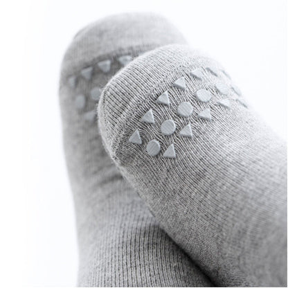 GoBabyGo skridsikre strømper m. gummidutter, grey melange