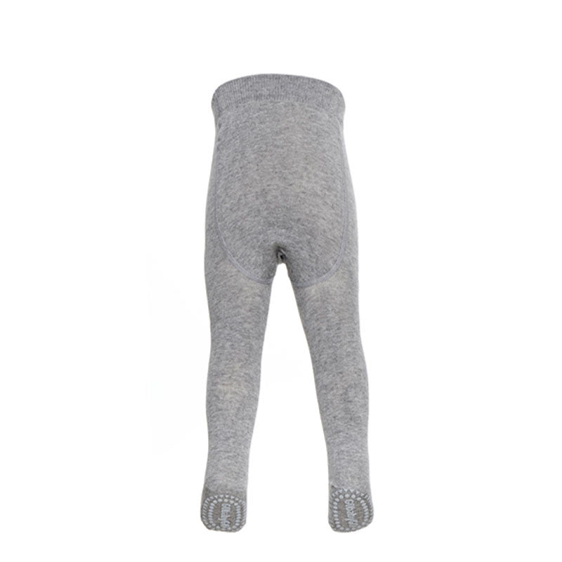 GoBabyGo krabbestrømpebukse m. gummiprikker, grey melange