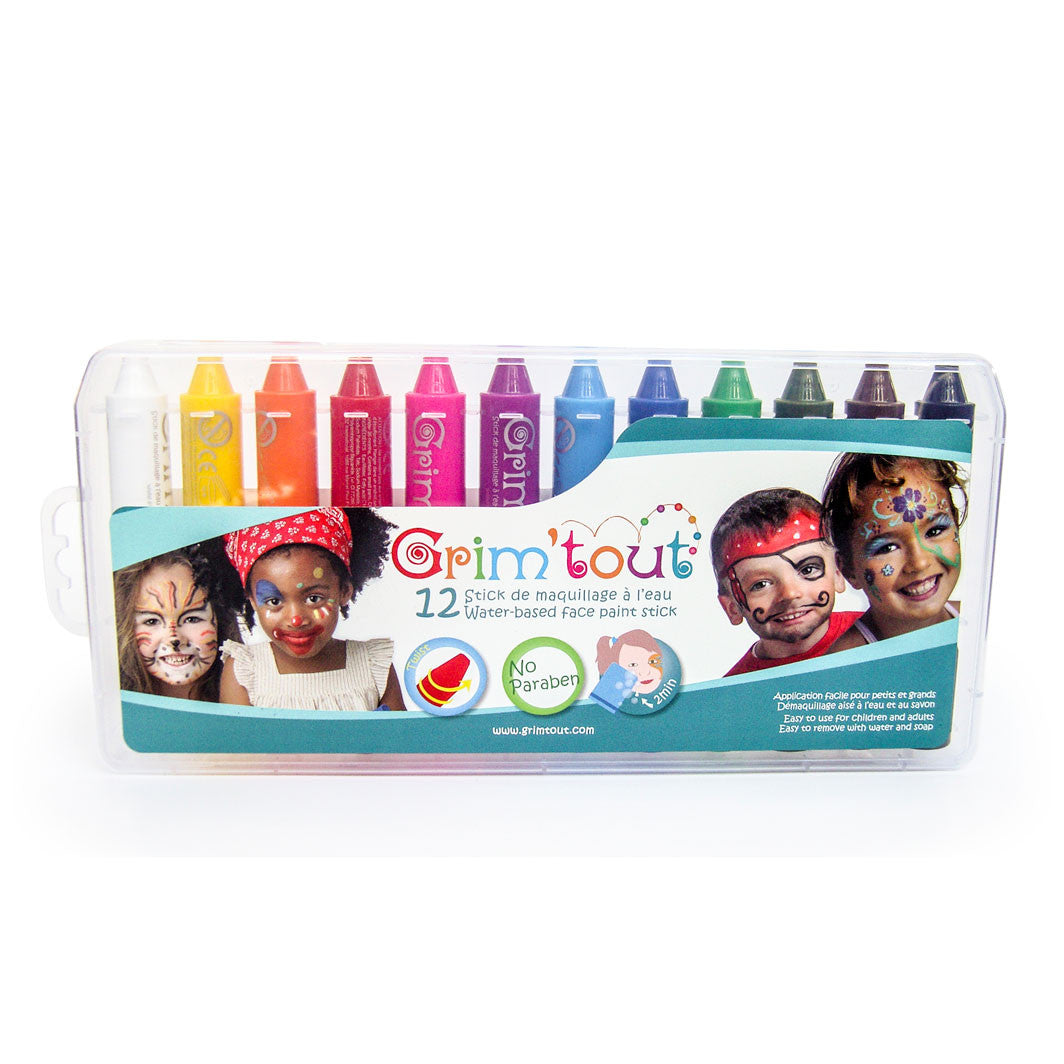 Ansiktsmaling, parabenfri - pakke med 12 stk