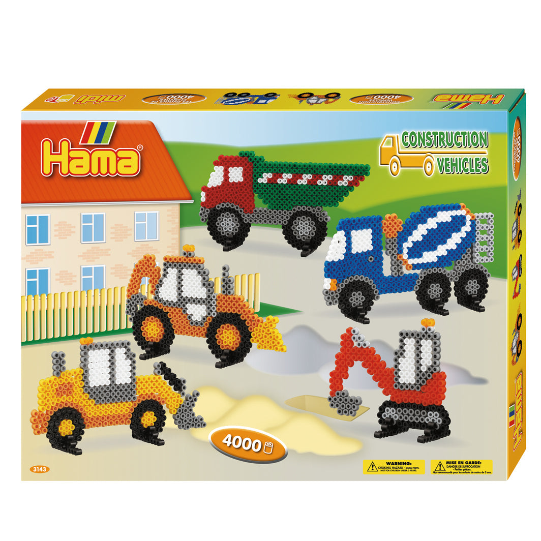 Hama Midi, gaveeske anleggsmaskiner - med plate og 4000 stk. perler