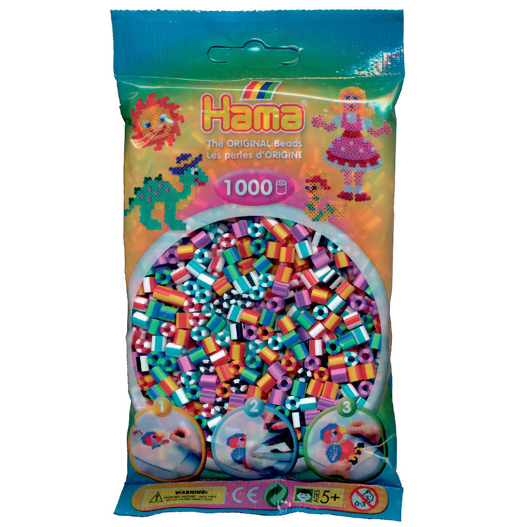 Hama Midiperler i pose, stripet - 1000 stk