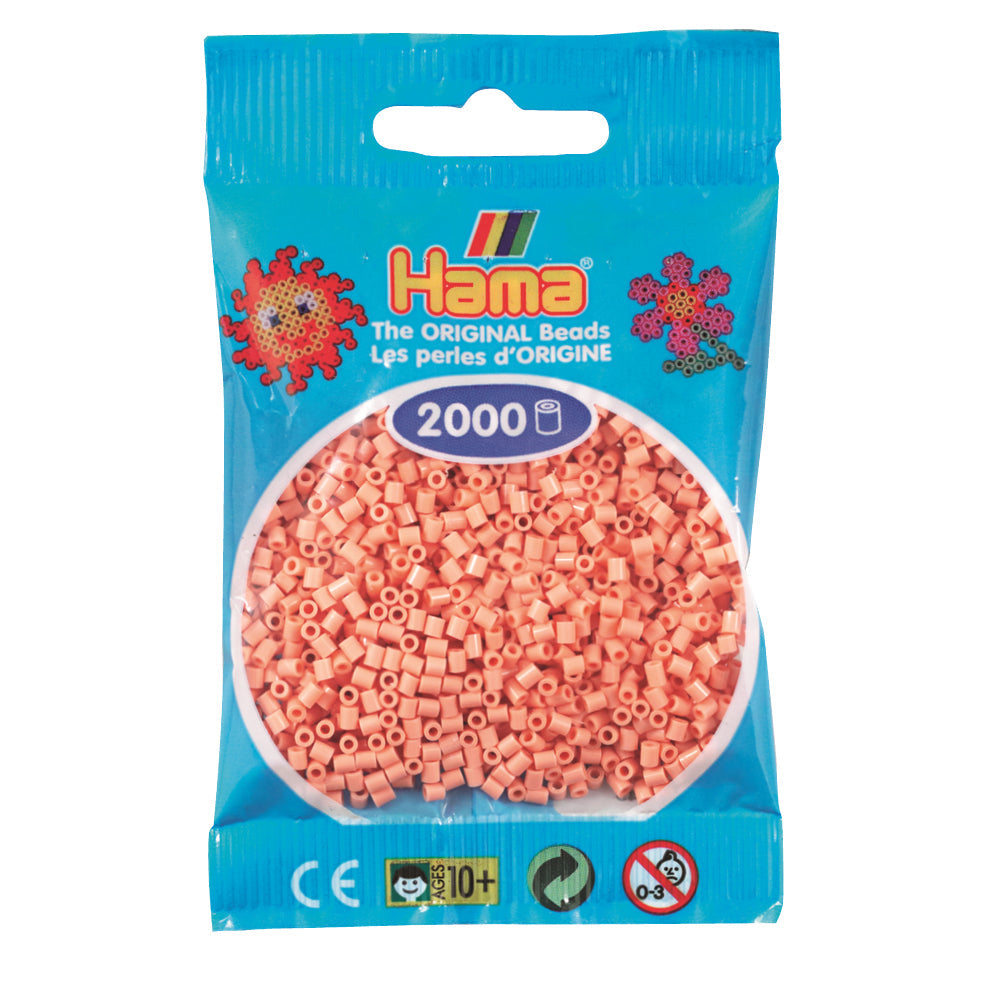 Hama Mini perler i pose, Lys matt rosa - 2000 stk