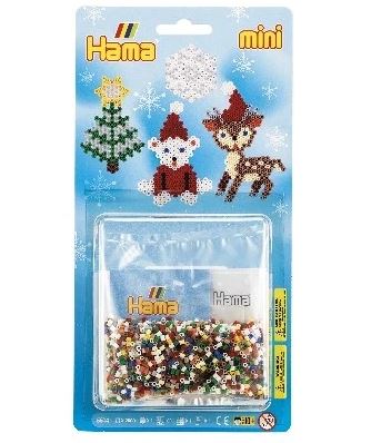 Hama perleplate-sett Mini, Juletre, reinsdyr eller julebamse, 2000 perler